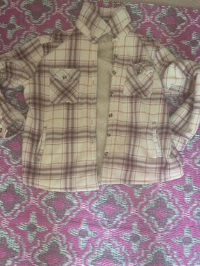 Women's Pink Plaid Sherpa-Lined Shacket
